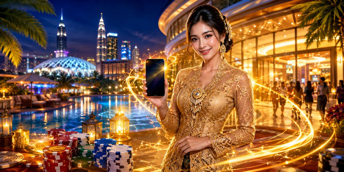 Pengguna Malaysia menggunakan aplikasi kasino ba33 bergaya kebaya di Selangor